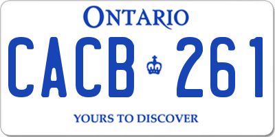 ON license plate CACB261