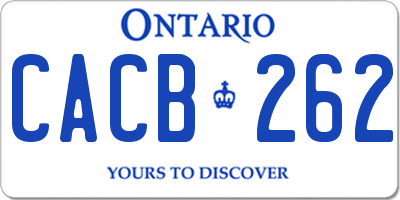 ON license plate CACB262