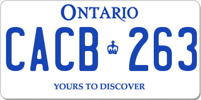 ON license plate CACB263