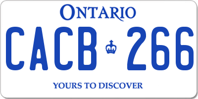 ON license plate CACB266