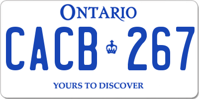 ON license plate CACB267