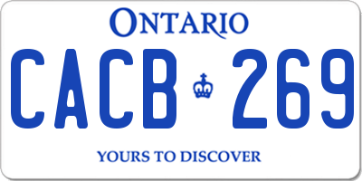 ON license plate CACB269