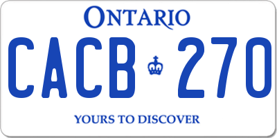 ON license plate CACB270