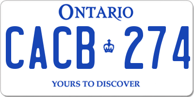 ON license plate CACB274