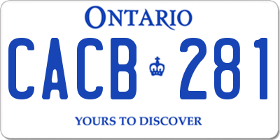 ON license plate CACB281