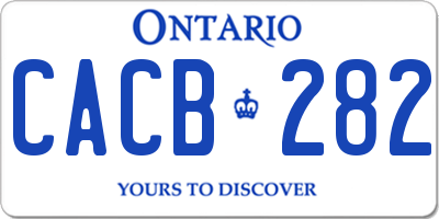 ON license plate CACB282