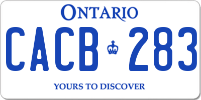 ON license plate CACB283