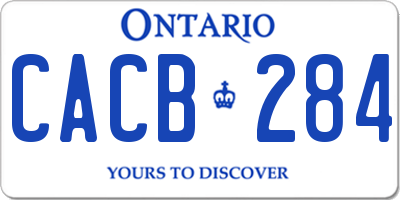 ON license plate CACB284