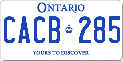 ON license plate CACB285