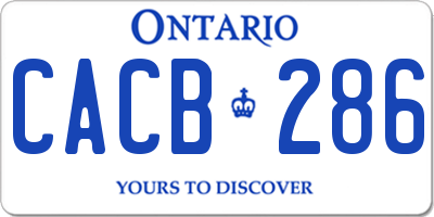 ON license plate CACB286