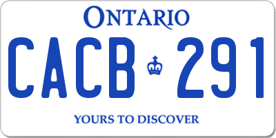 ON license plate CACB291