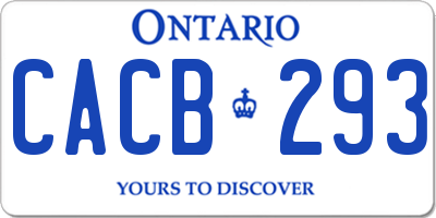 ON license plate CACB293