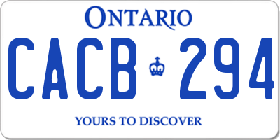 ON license plate CACB294