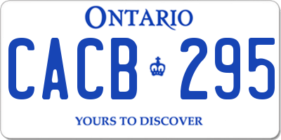 ON license plate CACB295