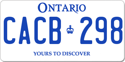 ON license plate CACB298