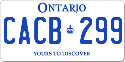 ON license plate CACB299