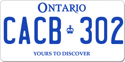 ON license plate CACB302