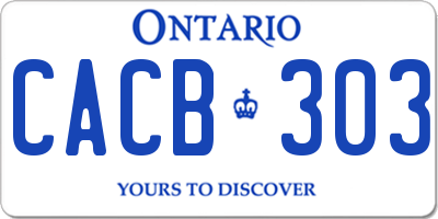 ON license plate CACB303