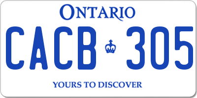 ON license plate CACB305