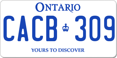 ON license plate CACB309