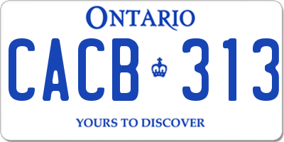 ON license plate CACB313