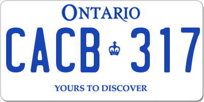 ON license plate CACB317