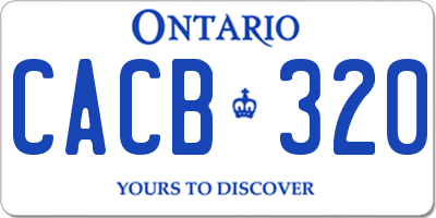 ON license plate CACB320