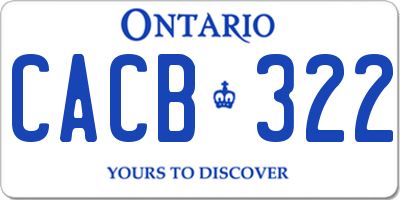 ON license plate CACB322