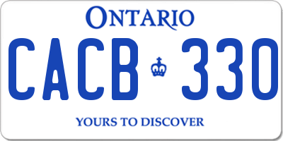 ON license plate CACB330