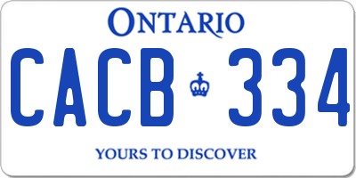 ON license plate CACB334