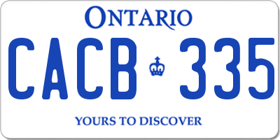 ON license plate CACB335