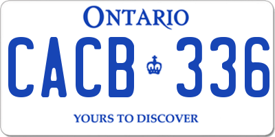 ON license plate CACB336