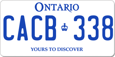 ON license plate CACB338