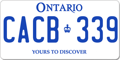 ON license plate CACB339