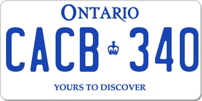 ON license plate CACB340