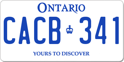 ON license plate CACB341