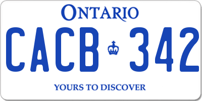 ON license plate CACB342