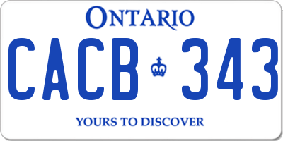 ON license plate CACB343