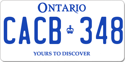 ON license plate CACB348