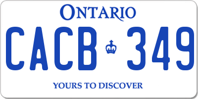 ON license plate CACB349