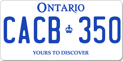 ON license plate CACB350