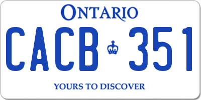 ON license plate CACB351