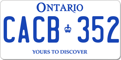 ON license plate CACB352