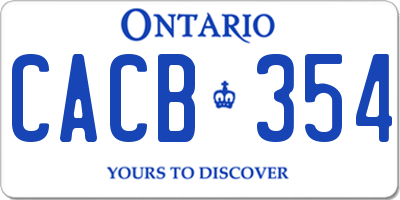 ON license plate CACB354