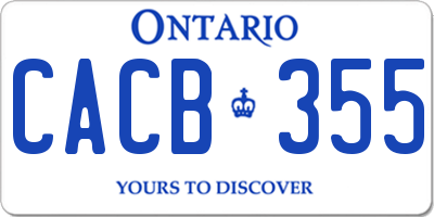 ON license plate CACB355