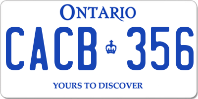 ON license plate CACB356