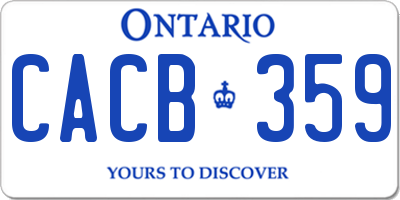 ON license plate CACB359