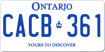 ON license plate CACB361