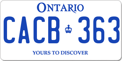 ON license plate CACB363