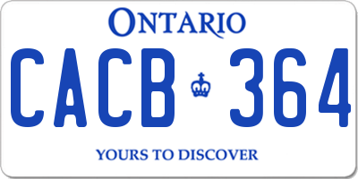 ON license plate CACB364